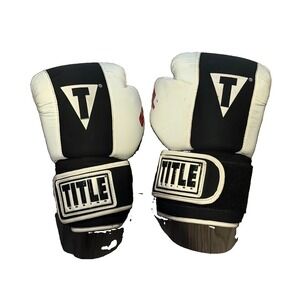 TITLE Boxing Gel World V2T Training Bag Gloves Black White  14 oz
